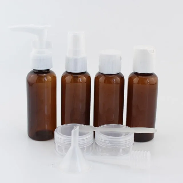 7pc/set  10pc/set  Portable Travel Cosmetic Bottle Kit Personal Care Makeup Container Bottles By Plane Spray Lotion Cream Pump