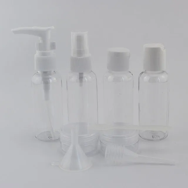 7pc/set  10pc/set  Portable Travel Cosmetic Bottle Kit Personal Care Makeup Container Bottles By Plane Spray Lotion Cream Pump