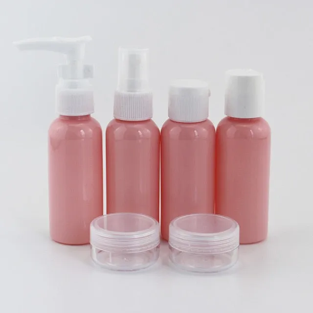 7pc/set  10pc/set  Portable Travel Cosmetic Bottle Kit Personal Care Makeup Container Bottles By Plane Spray Lotion Cream Pump
