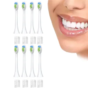 8Pcs Replacement Electric Toothbrush Heads Compatible with Philips White