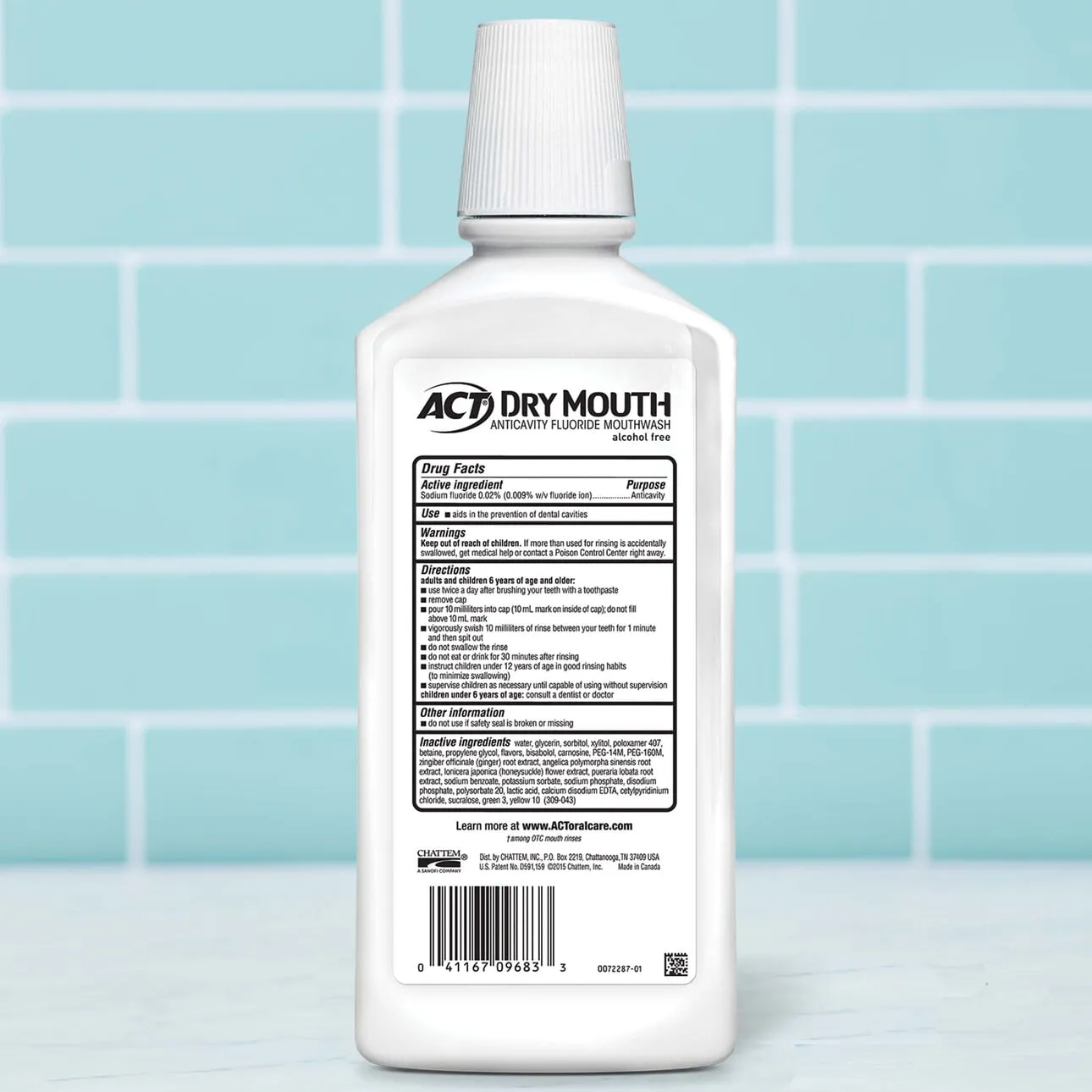 ACT Dry Mouth Anticavity Fluoride Mouthwash with Xylitol, Soothing Mint, 33.8 fl
