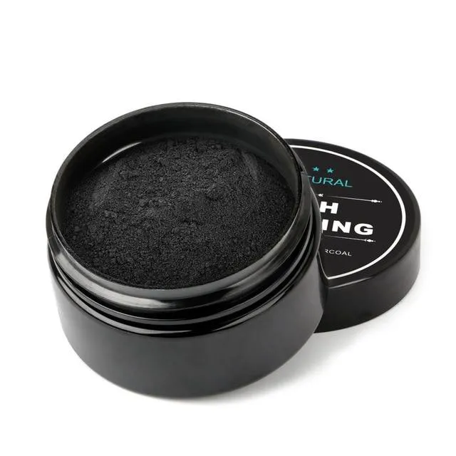 Activated Coconut Charcoal Powder Teeth Whitening Bamboo Teeth Kit Toothbrush Oral Hygiene oz