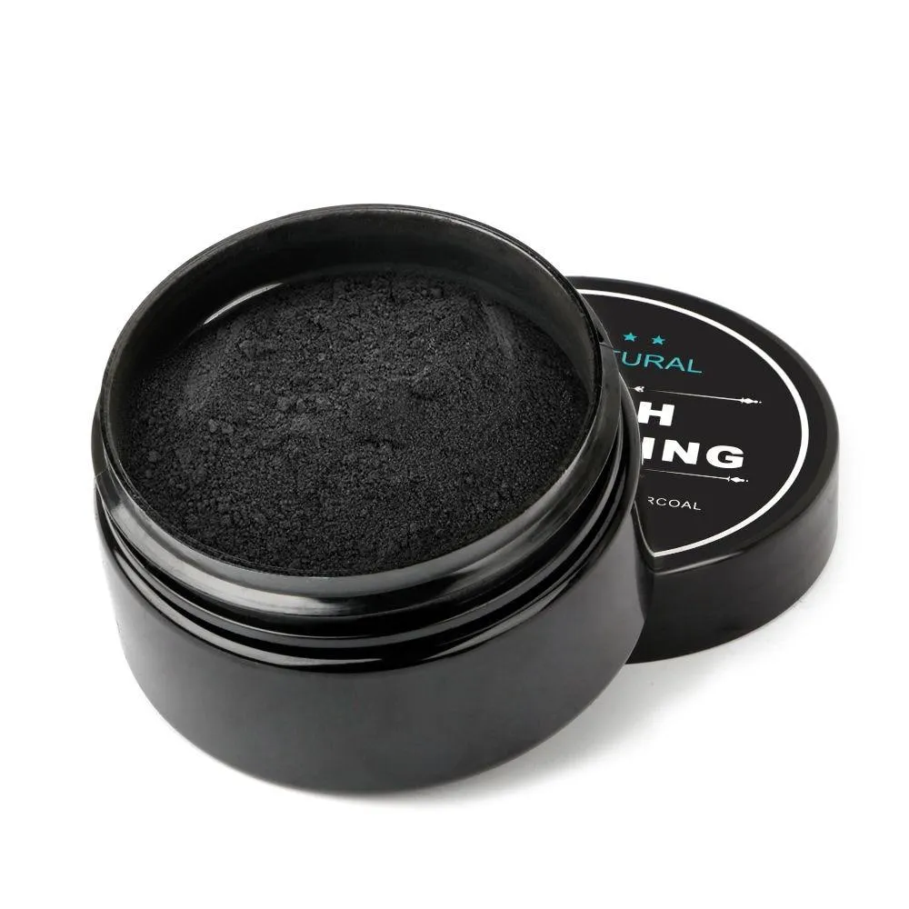 Activated Coconut Charcoal Powder Teeth Whitening Bamboo Teeth Kit Toothbrush Oral Hygiene oz