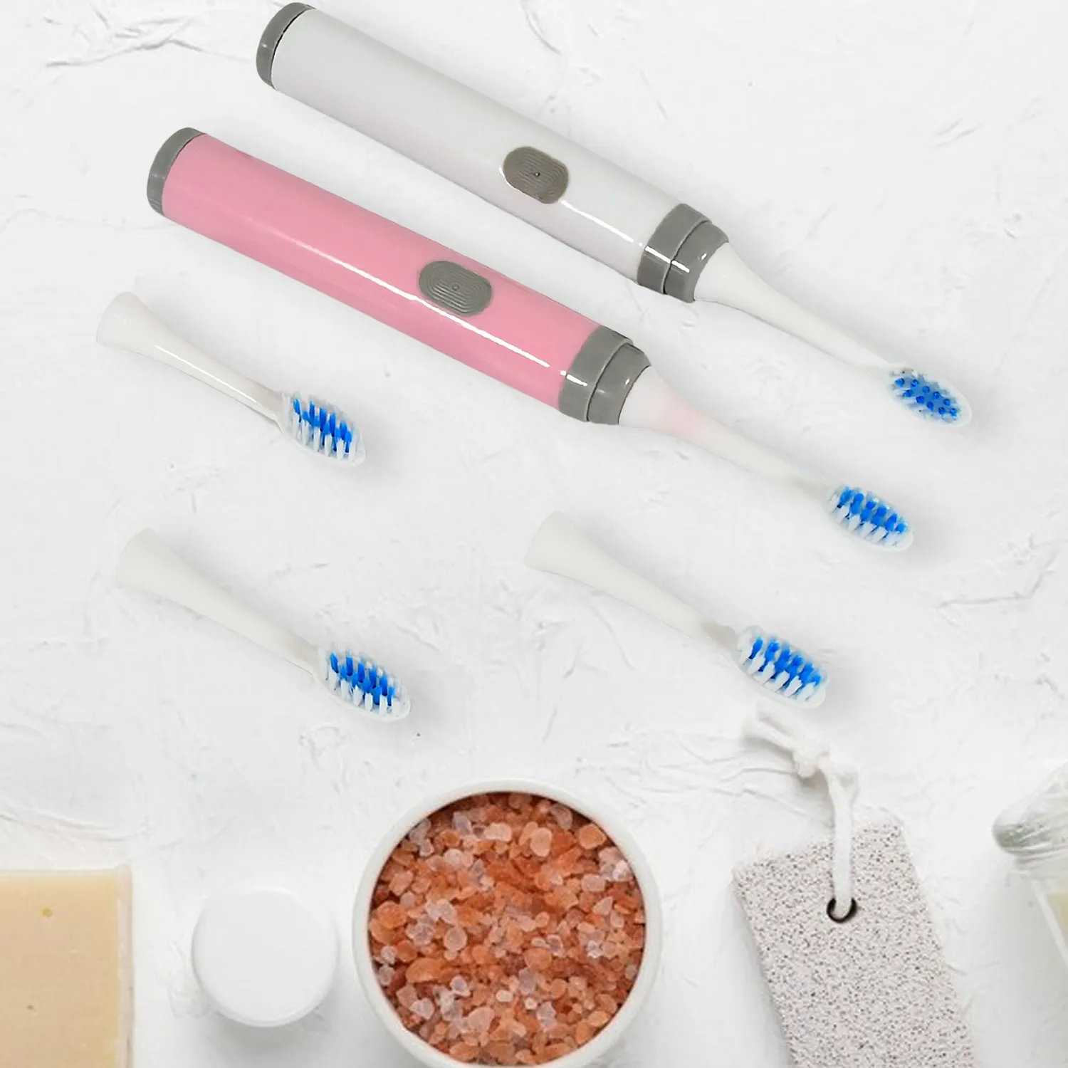 Adult Waterproof Sonic Toothbrush with 4 Heads & Holder