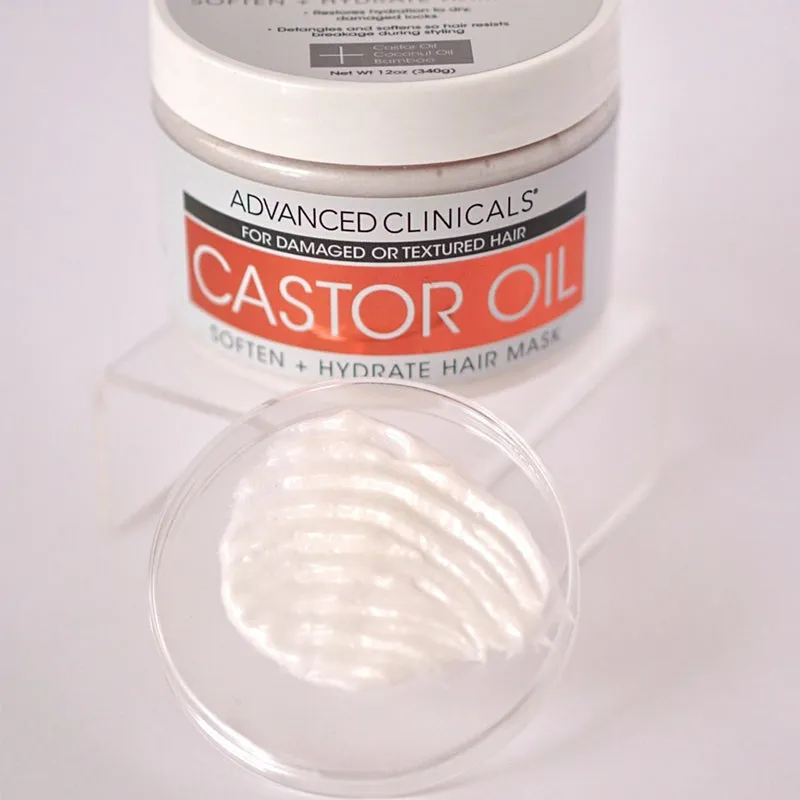 ADVANCED CLINICALS Dry Hair Rescue Castor Oil Soften   Hydrate Hair Mask ماسك الشعر بزيت الخروع من ادفانسد كلينيكالز