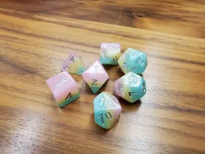 Adventure Dice - 7 Piece Set - Fairy Floss