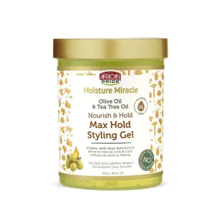 African Pride Moisture Miracle Olive Oil & Tea Tree Oil Max Hold Styling Gel 510g