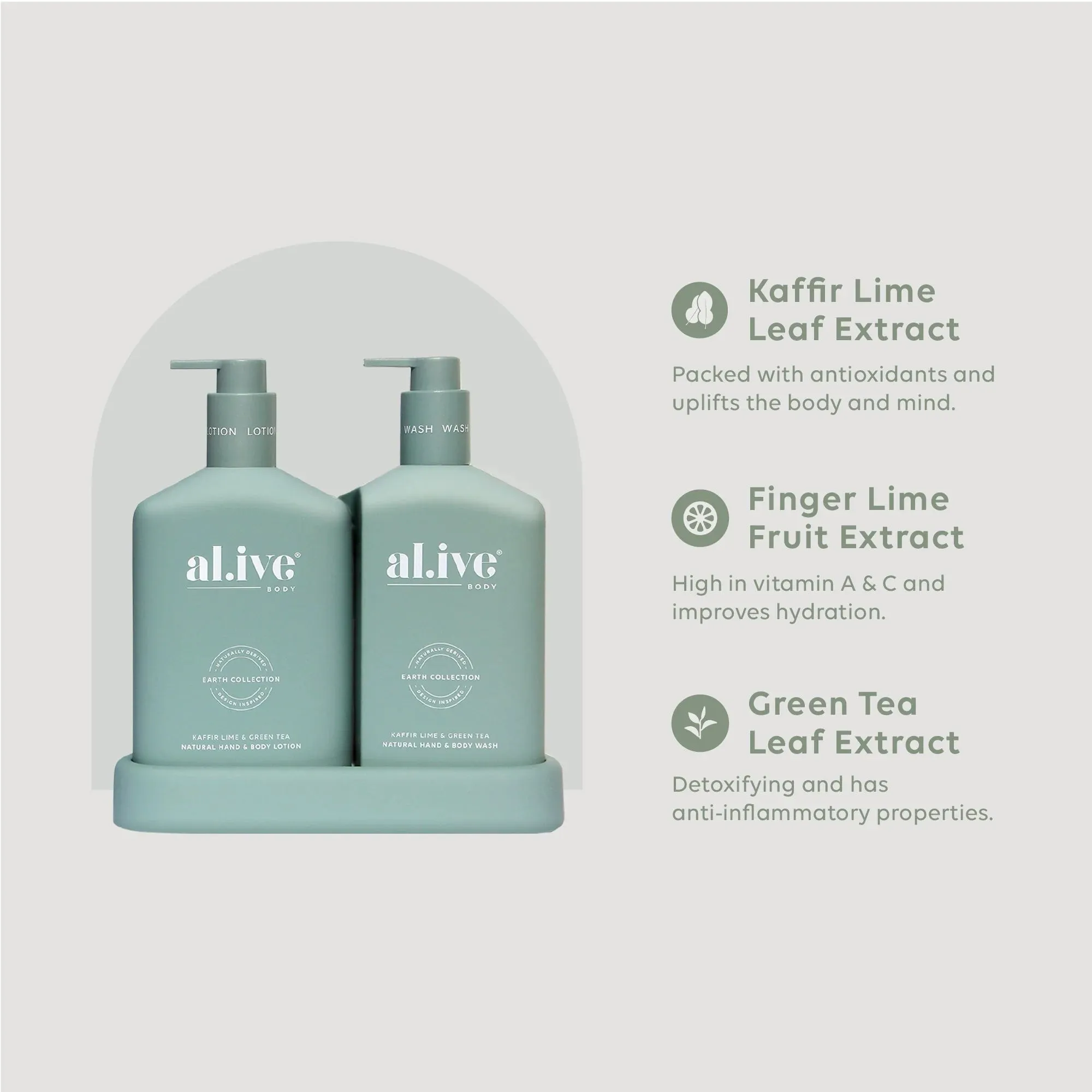 Al.ive Body Wash & Lotion Duo Pack - Kaffir Lime & Green Tea