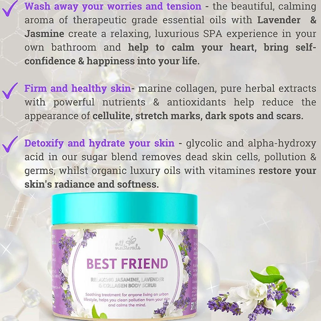 All Naturals Best Friend - Relaxing Jasmine, Lavender & Collagen Body Scrub 400g