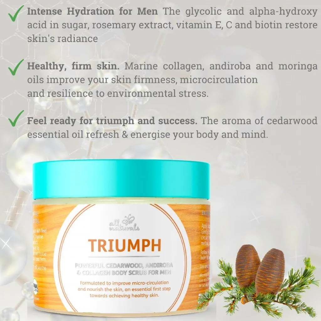 All Naturals Triumph - Cedarwood, Andiroba & Collagen Body Scrub For Men 400g