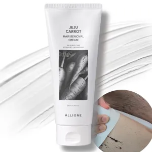 Allione Hair Removal Cream with Carrot | Sooth & Painless for Sensitive Skin, Bikini, Underarms, Arms, Legs, Chest Hair Removal with Fruits Scent, Crema Depiladora for Women & Men, 200ml
