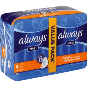 Always Maxi Normal Sanitary Pads 20 Pack