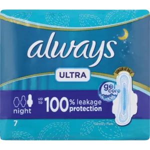 Always Ultra Night Extra Long Sanitary Pads 7 Pack