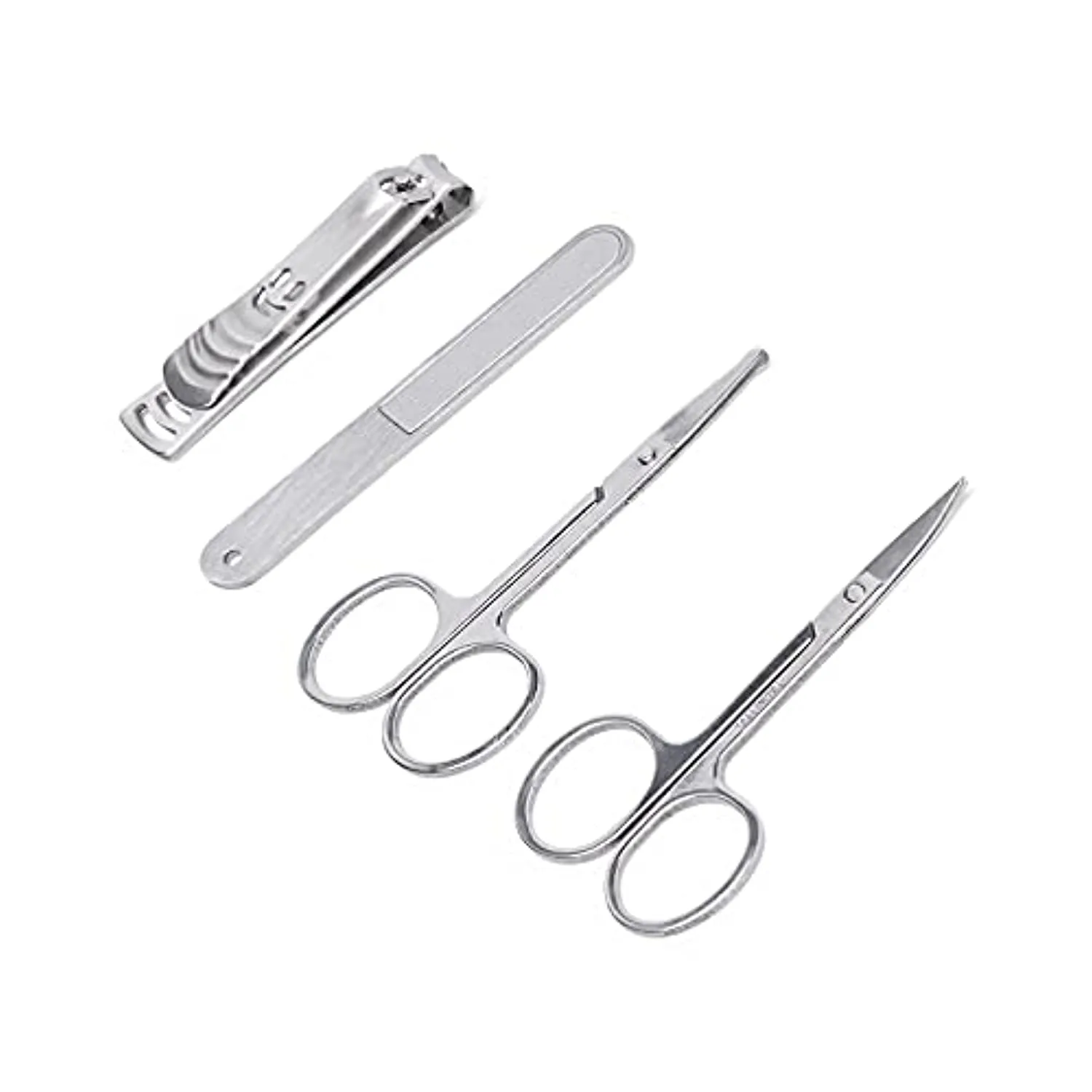 Amazon Basics 9-Piece Manicure and Pedicure Nail Clipping Set with Case- Stainless Steel, Turquoise