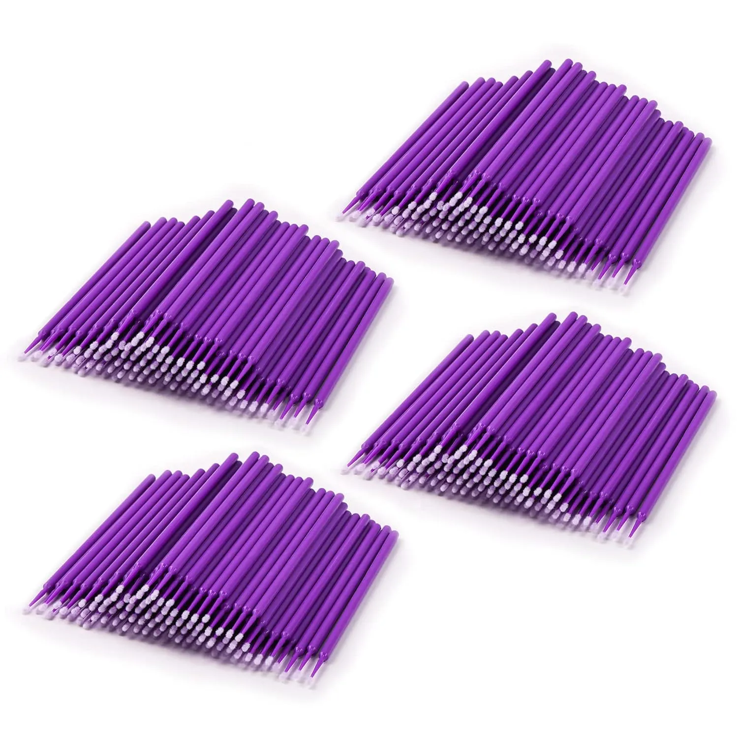 Annhua 400 PCS Disposable Micro Applicators Brush Eyelash Extension Micro Applicators Application Brushes Microfiber Wands for Mascara and Personal Care, Purple