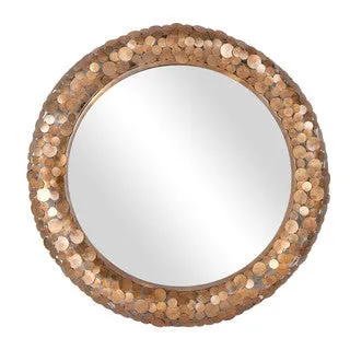 Antique Brass Coin Mirror