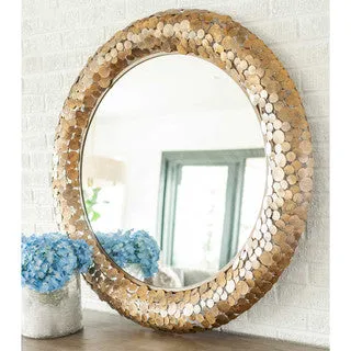 Antique Brass Coin Mirror