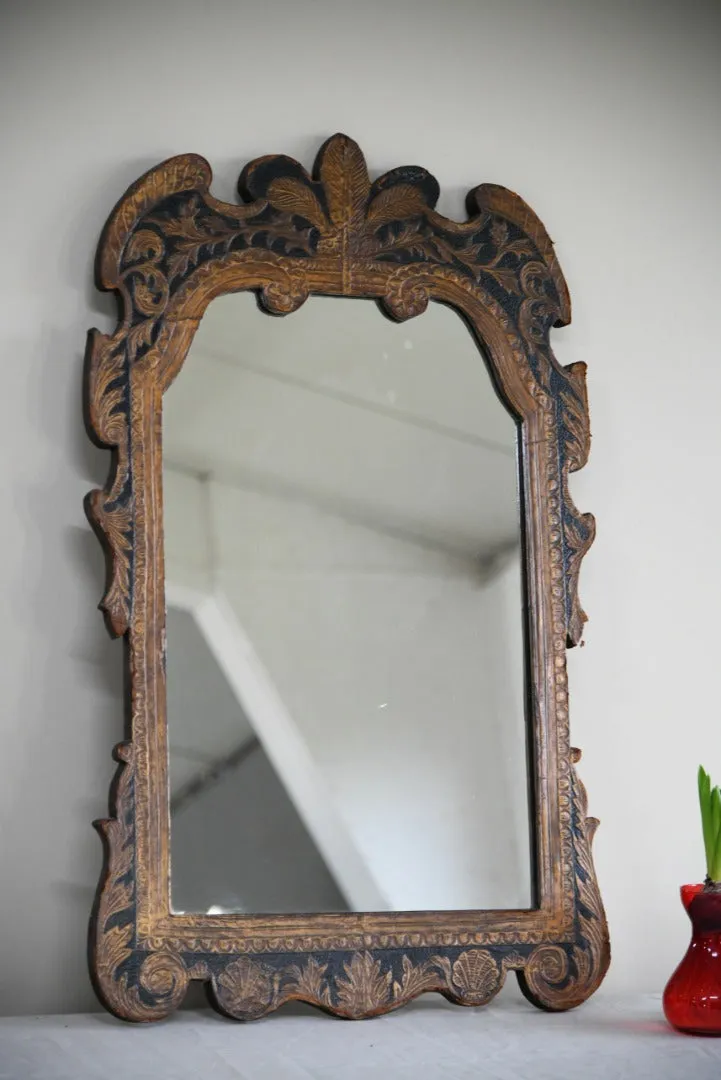 Antique Florentine Style Gilt Leather Wall Mirror