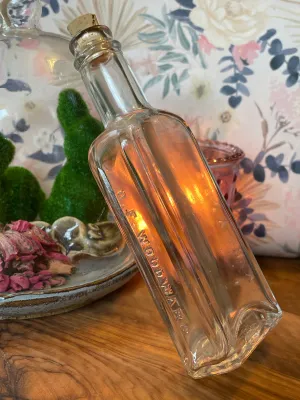 Antique Glass Medicine Bottle, embossed O.F. Woodward, Leroy, NY