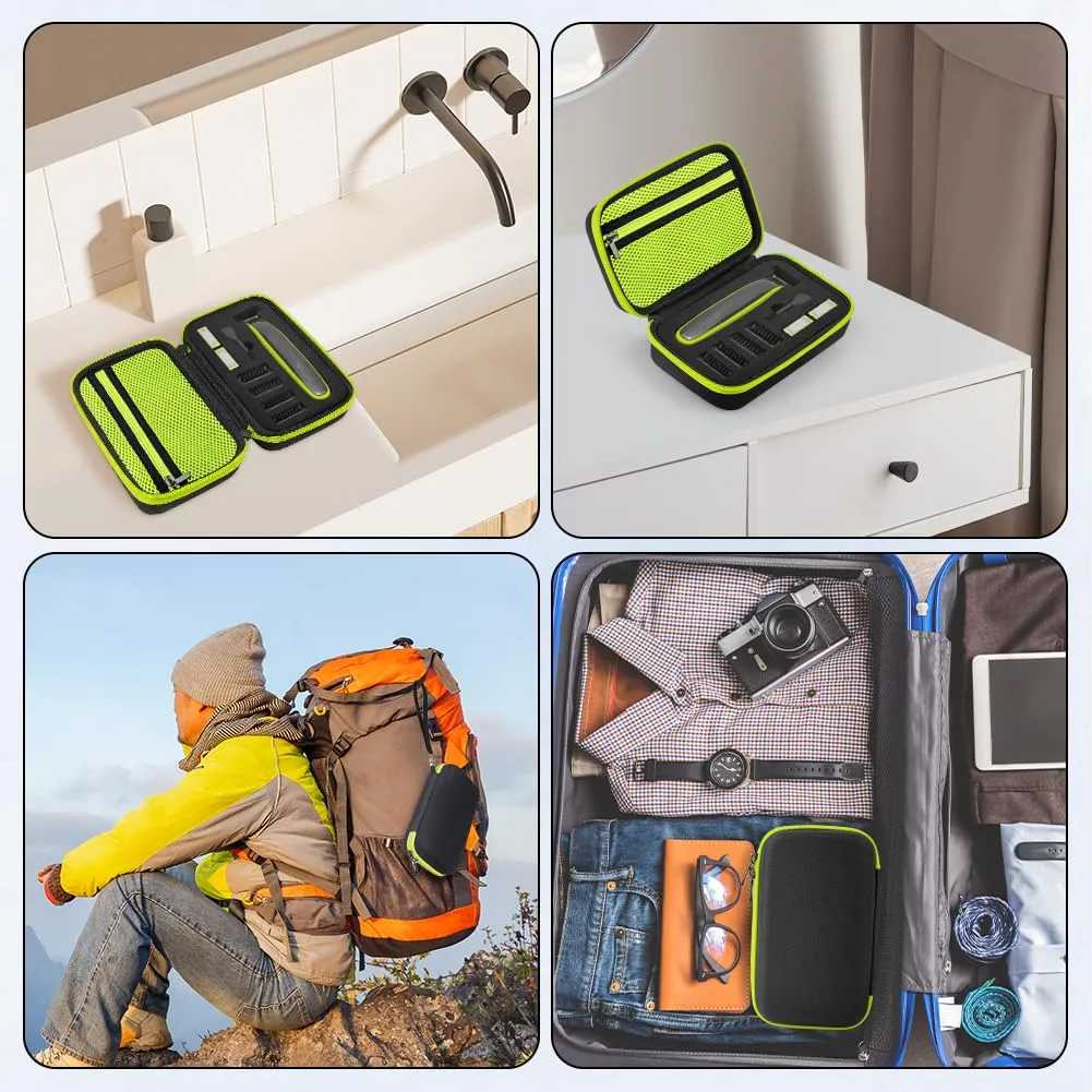 AOGOE Case for Philliips O Blade QP2520/30/70/90, QP2620/30, QP2724, QP2824/30/34, QP6550 Electric Shaver Protective Case, EVA Hard Case Leather with Sponge