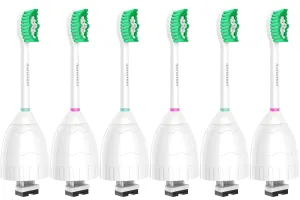 Aoremon Replacement Toothbrush Heads for Philips Sonicare E-Series Essence HX7022/66 and other Screw-on Electric Toothbrush Model, 6 Pack Green
