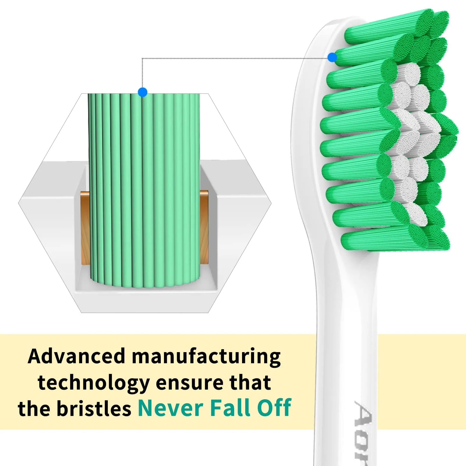 Aoremon Replacement Toothbrush Heads for Philips Sonicare E-Series Essence HX7022/66 and other Screw-on Electric Toothbrush Model, 6 Pack Green