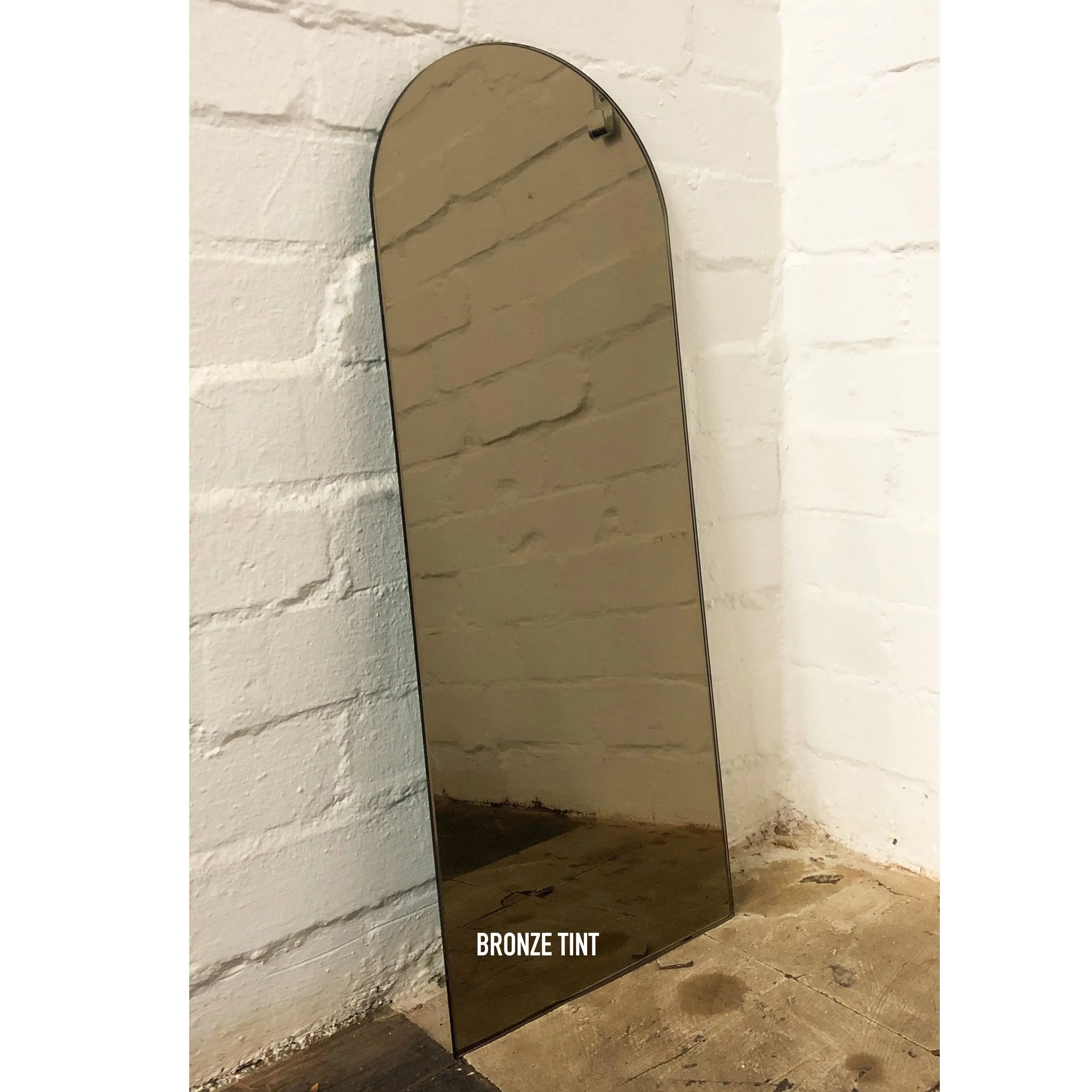 Arcus™ Arch shaped Minimalist Frameless Mirror with a Floating Effect, Large