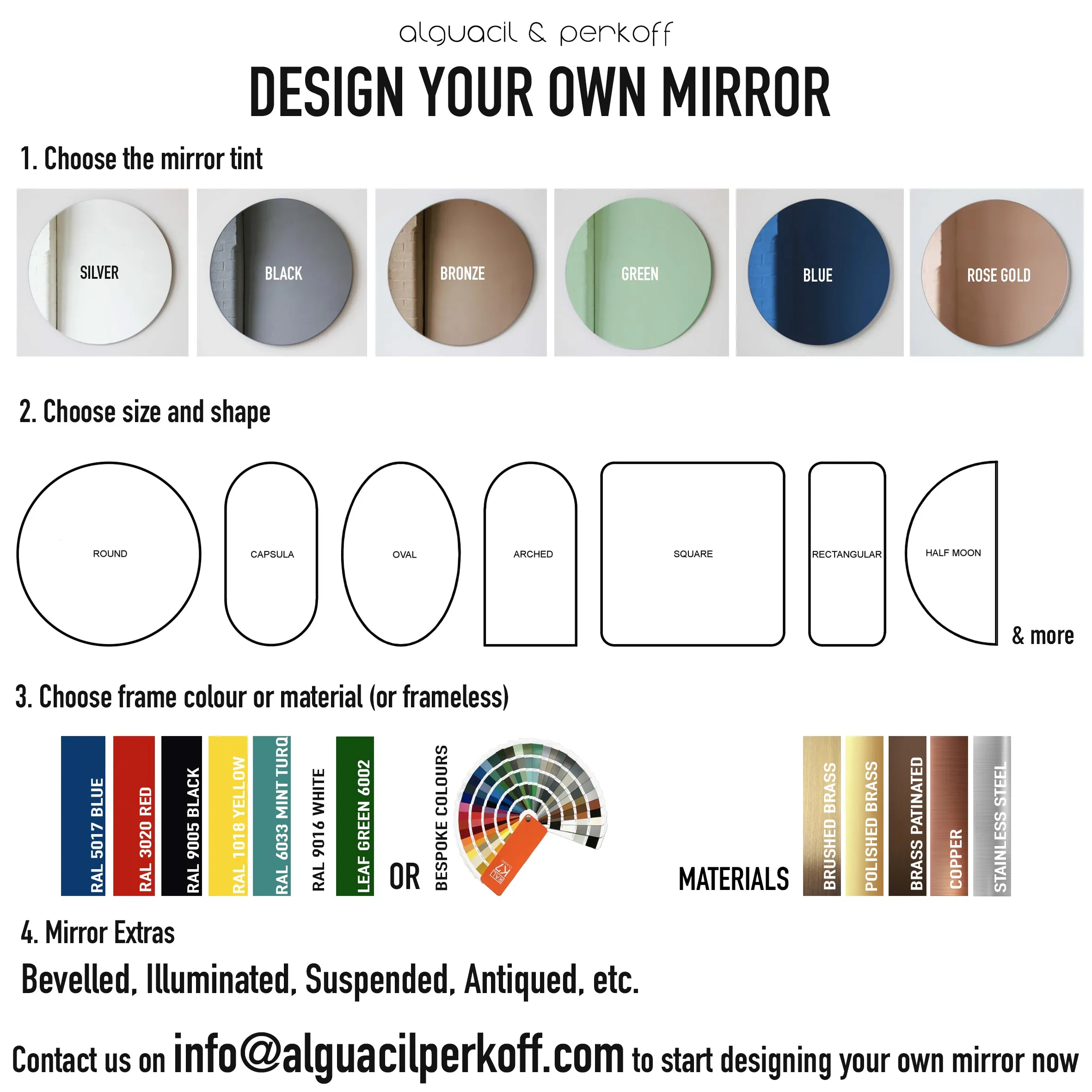Arcus™ Arch shaped Minimalist Frameless Mirror with a Floating Effect, Large