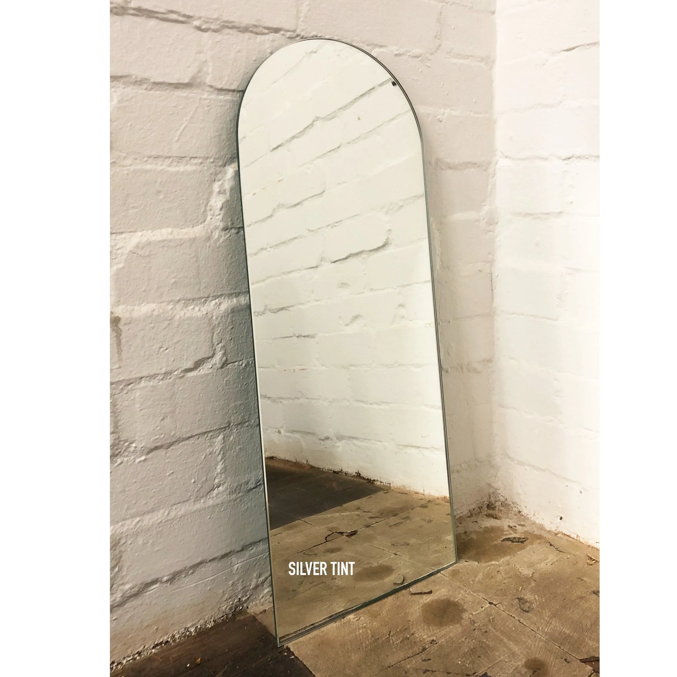 Arcus™ Arch shaped Minimalist Frameless Mirror with a Floating Effect, Large