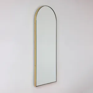 Arcus™ Arch shaped Modern Mirror with a Brass Frame