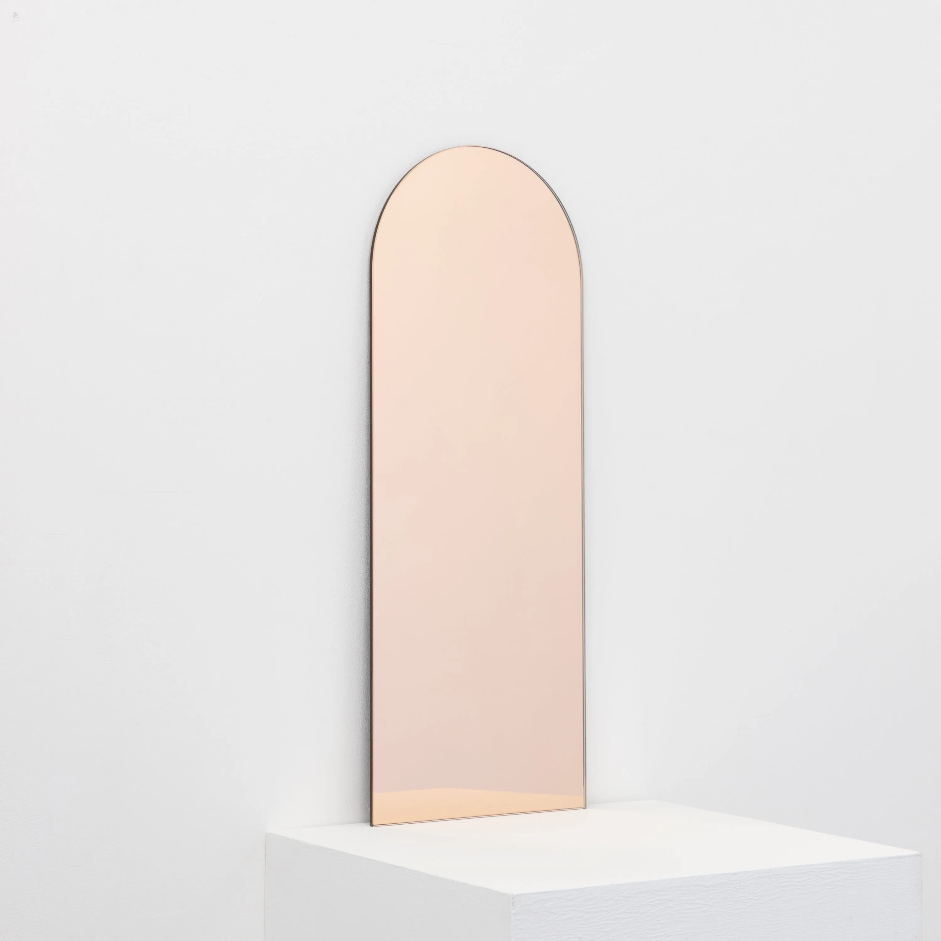 Arcus™ Arched Minimalist Frameless Mirror with a Floating Effect