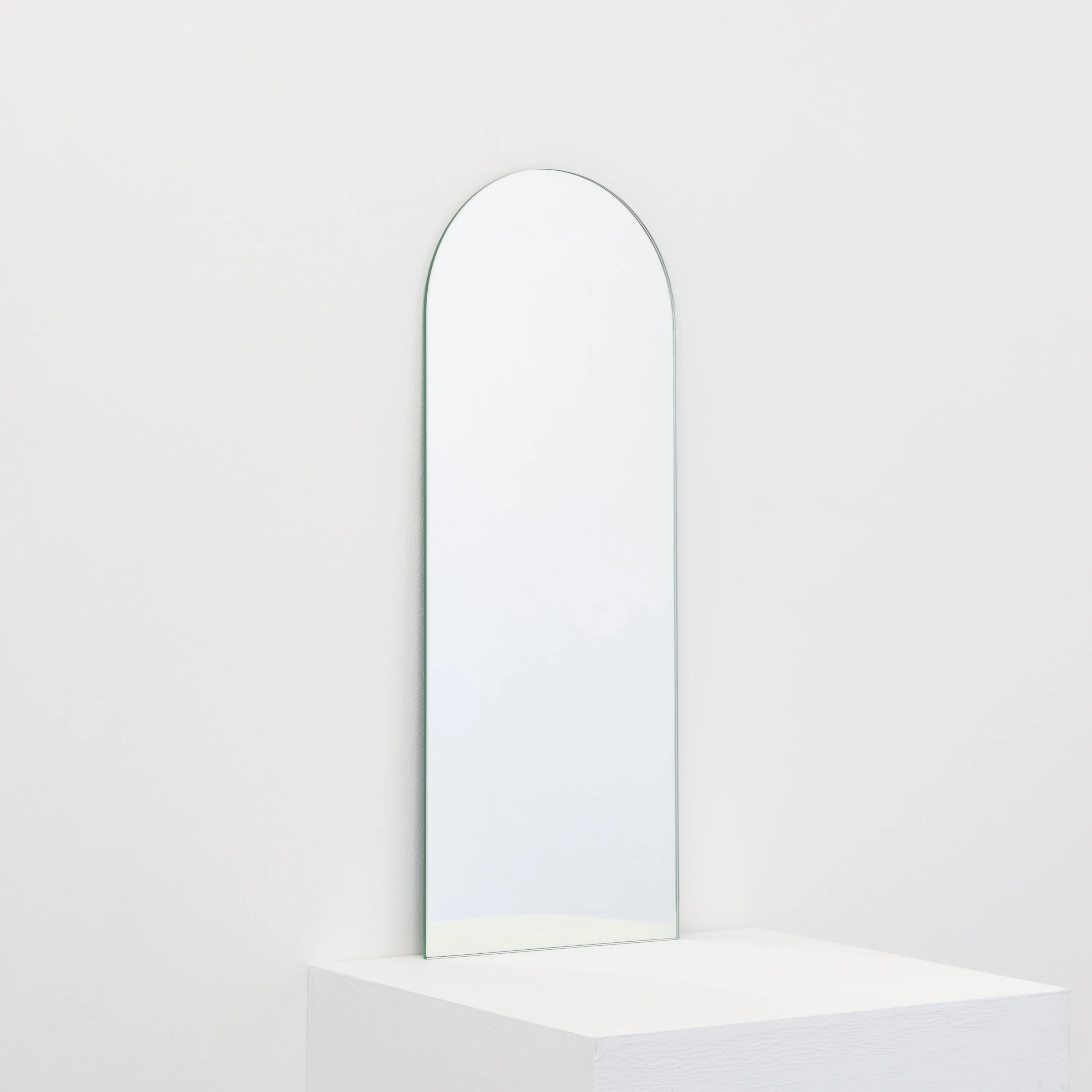 Arcus™ Arched Minimalist Frameless Mirror with a Floating Effect