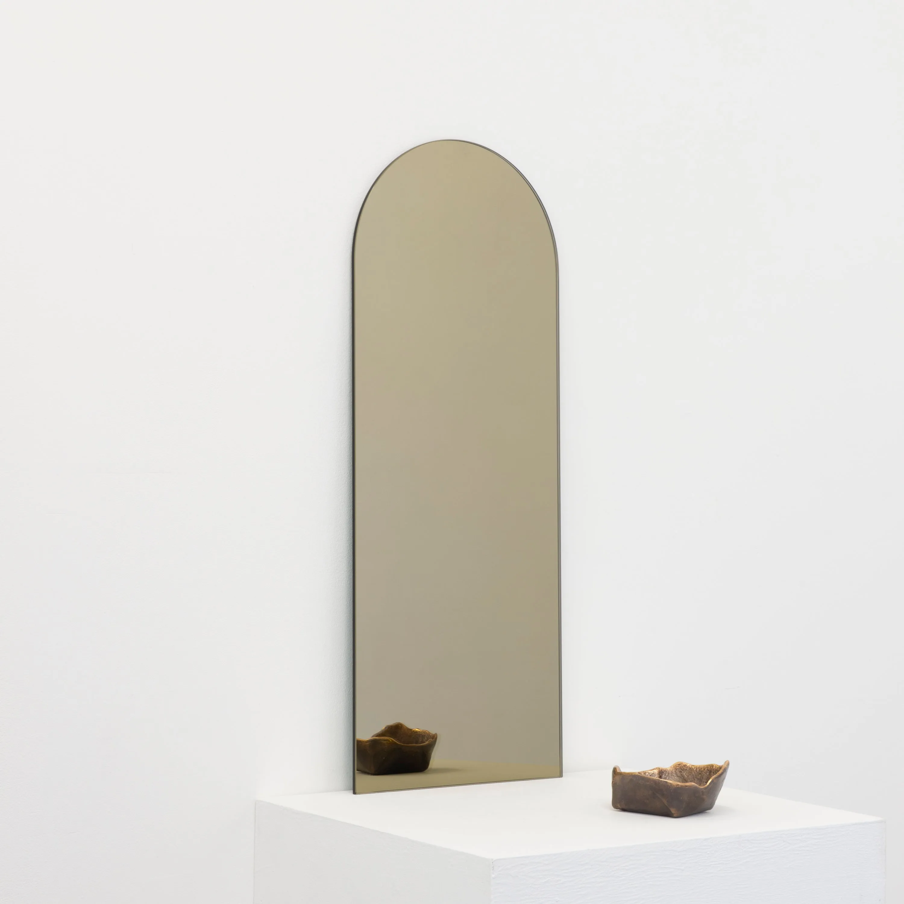Arcus™ Arched Minimalist Frameless Mirror with a Floating Effect