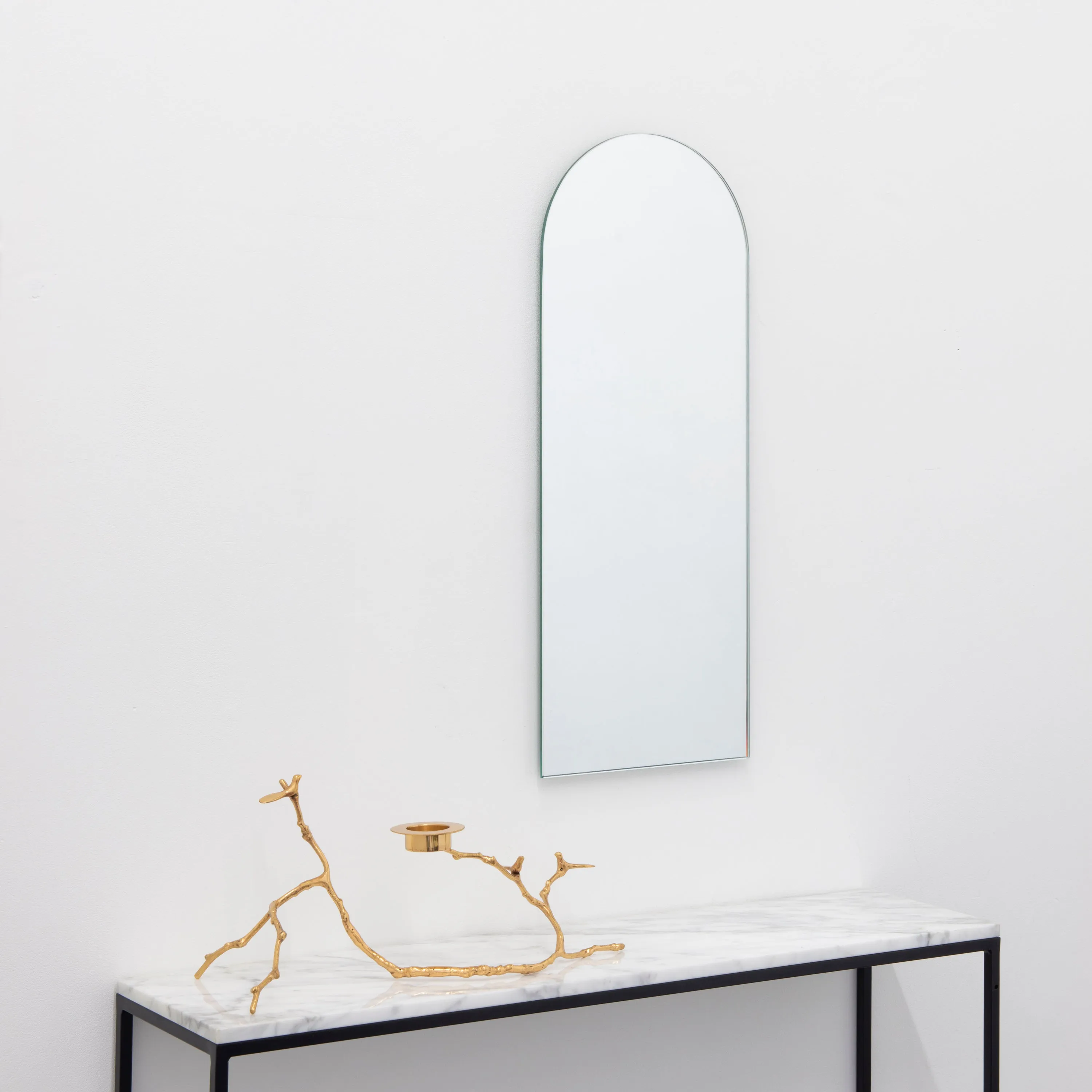Arcus™ Arched Minimalist Frameless Mirror with a Floating Effect
