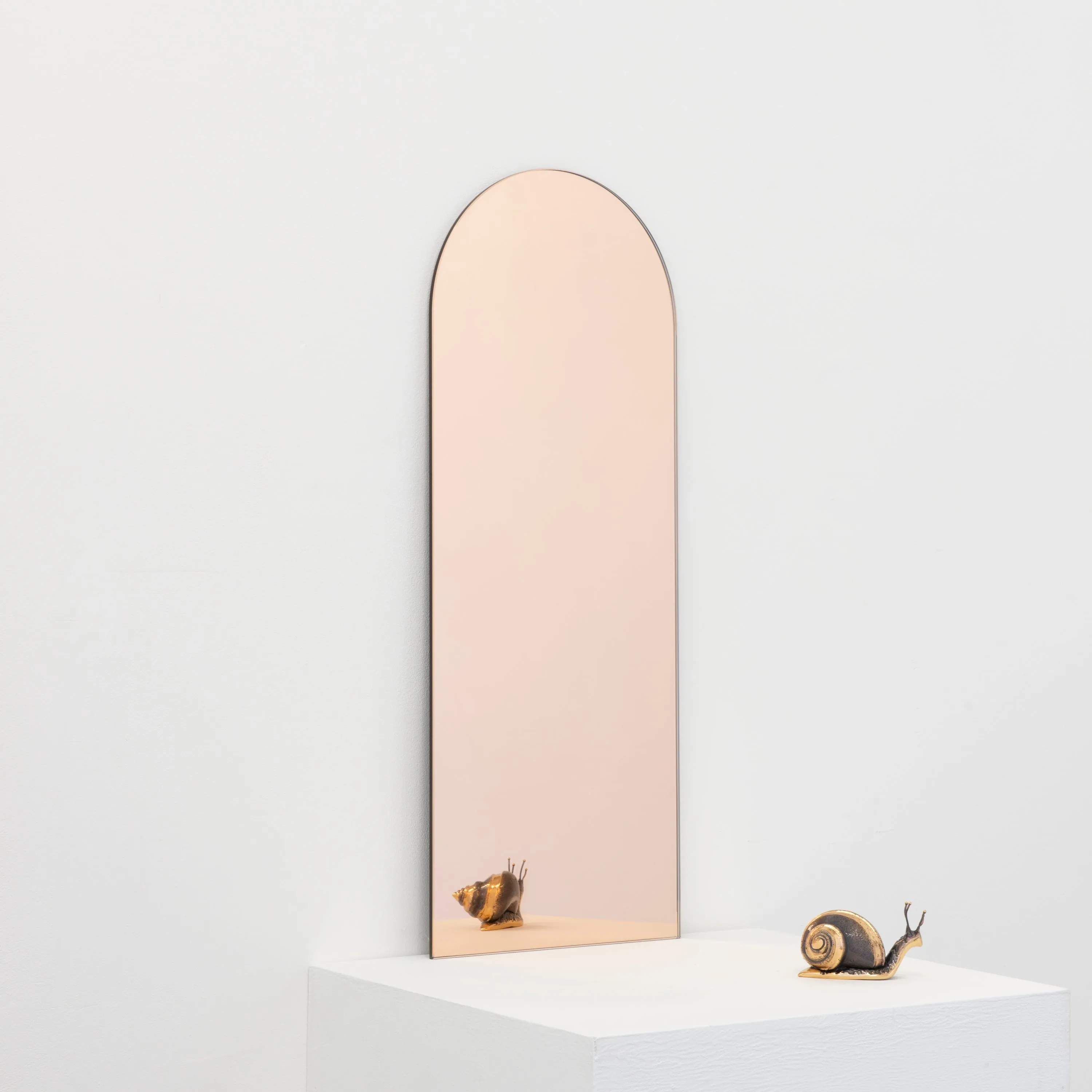 Arcus™ Arched Minimalist Frameless Mirror with a Floating Effect
