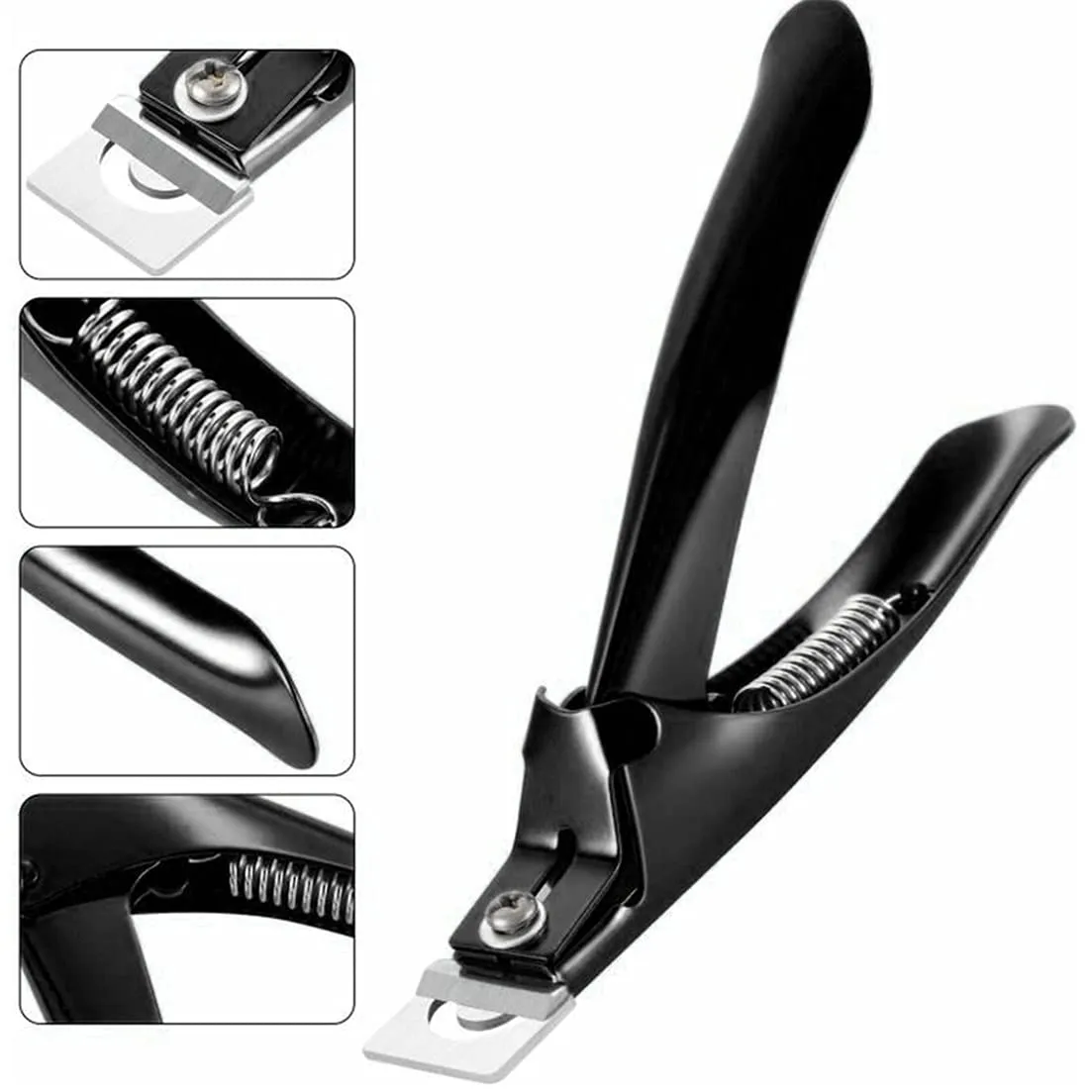 Artificial Nail Clippers Acrylic False Nails Clipper Fake Gel Nail Tips Trimmer Professional Edge Cutter Manicure Tools, Black