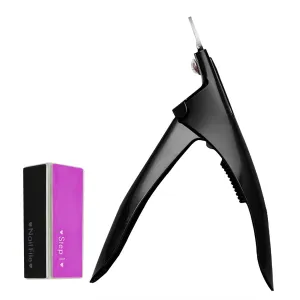 Artificial Nail Clippers Acrylic False Nails Clipper Fake Gel Nail Tips Trimmer Professional Edge Cutter Manicure Tools, Black