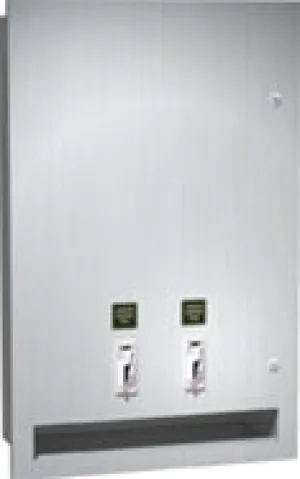 ASI 0468-2-F  Napkin/Tampon Vendor - Free operation - Semi-Recessed