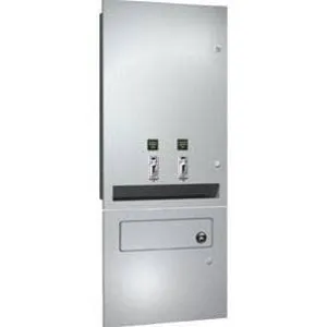 ASI 04684-TM-50 Commercial Restroom Sanitary Napkin/ Tampon Dispenser, 50 Cents, Surface-Mounted, Stainless Steel