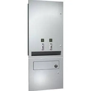 ASI 04684-TM-50 Commercial Restroom Sanitary Napkin/ Tampon Dispenser, 50 Cents, Surface-Mounted, Stainless Steel