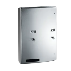 ASI 204684-9-50 Roval™ Surface Mounted Dual Sanitary Napkin And Tampon Dispenser' -50 For 50¢ Operation