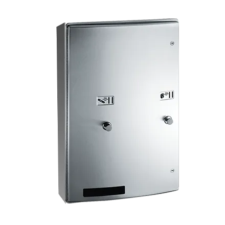 ASI 204684-9-50 Roval™ Surface Mounted Dual Sanitary Napkin And Tampon Dispenser' -50 For 50¢ Operation