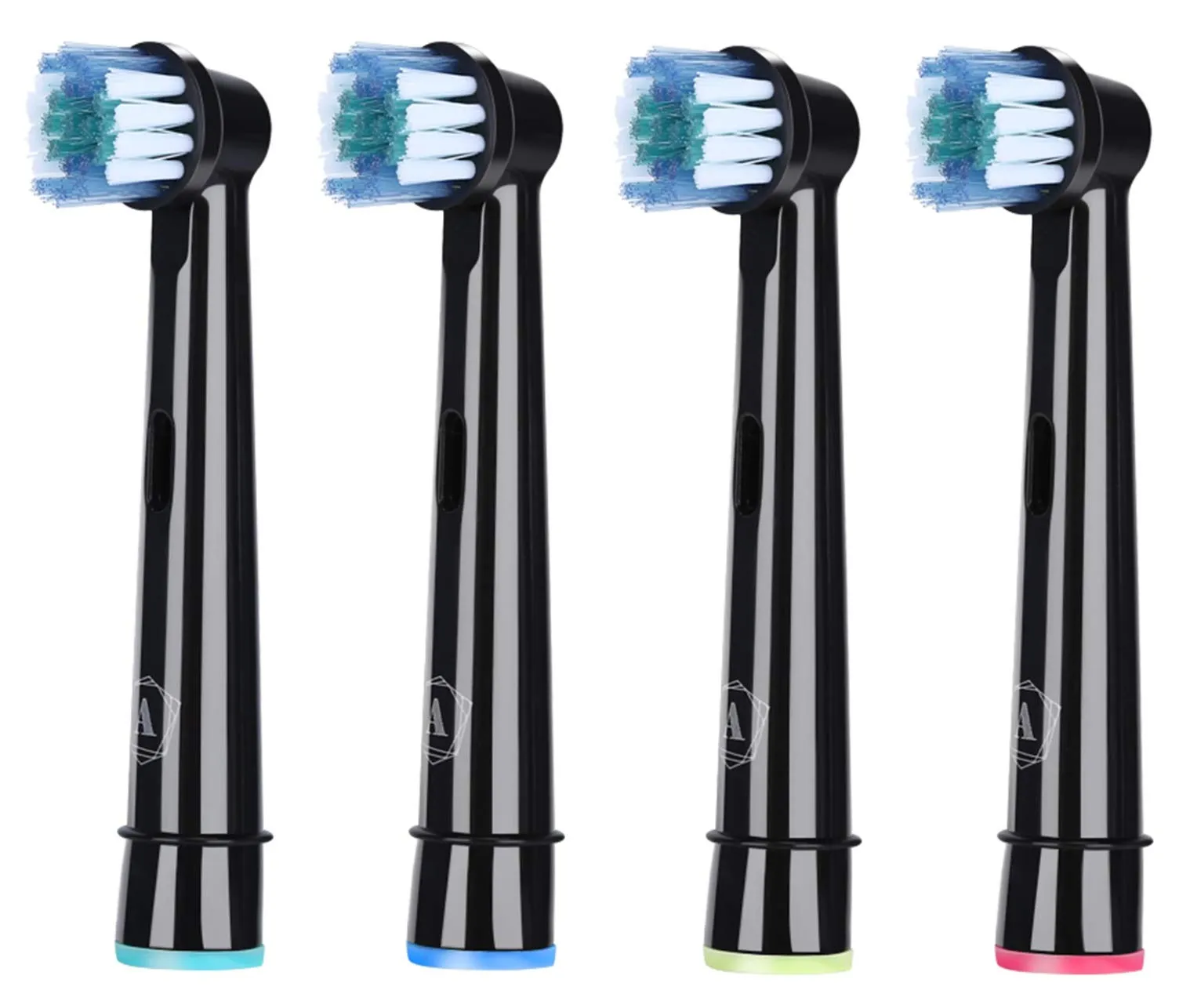 Aster Compatible Oral B Black Toothbrush Heads - Pack of 4 Toothbrush Heads Oral B Compatible - Power Toothbrush Replacement Heads