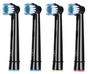 Aster Compatible Oral B Black Toothbrush Heads - Pack of 4 Toothbrush Heads Oral B Compatible - Power Toothbrush Replacement Heads