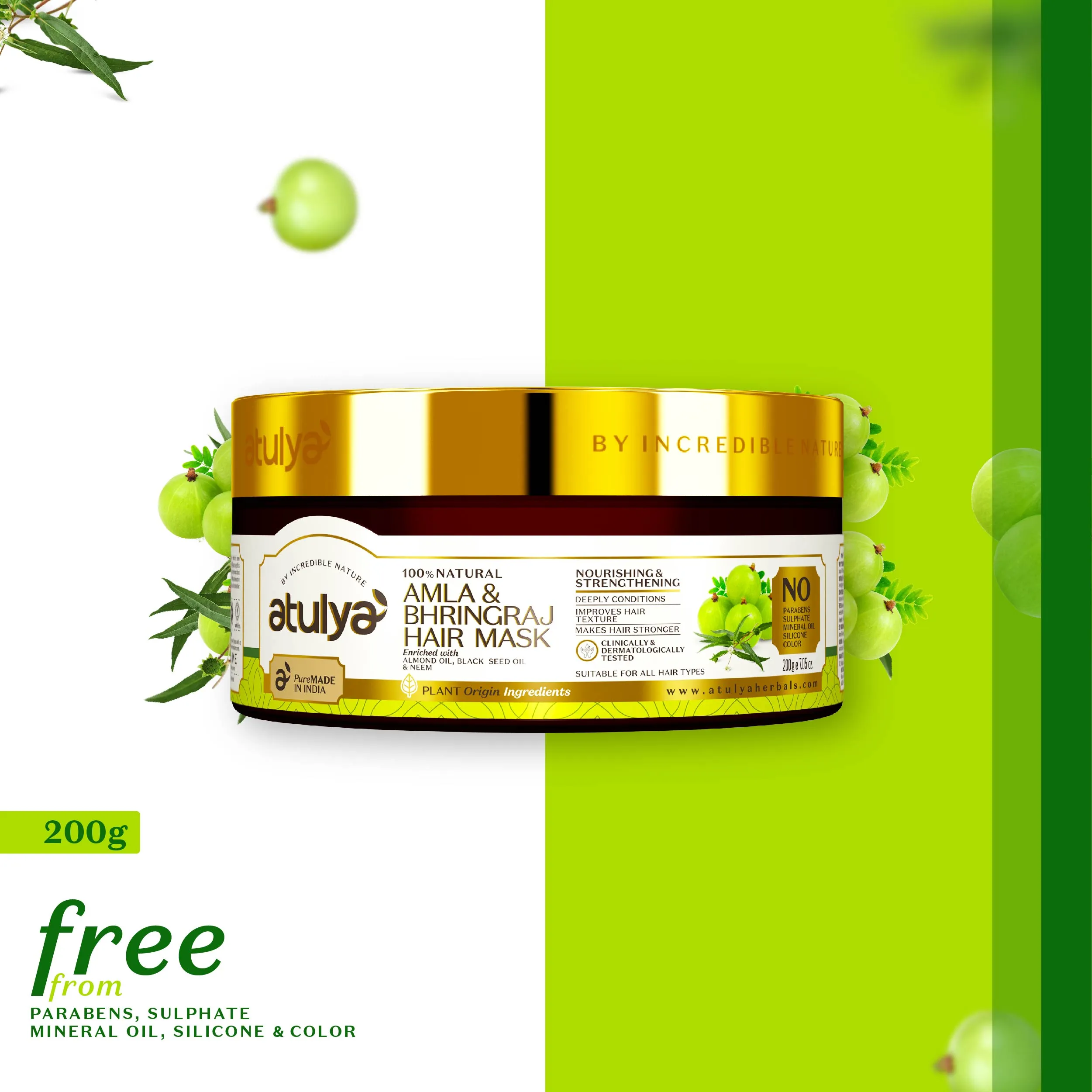 atulya Amla & Bhringraj Hair Mask - 200gm (Buy 5 Products & Get Rs.500 Off)