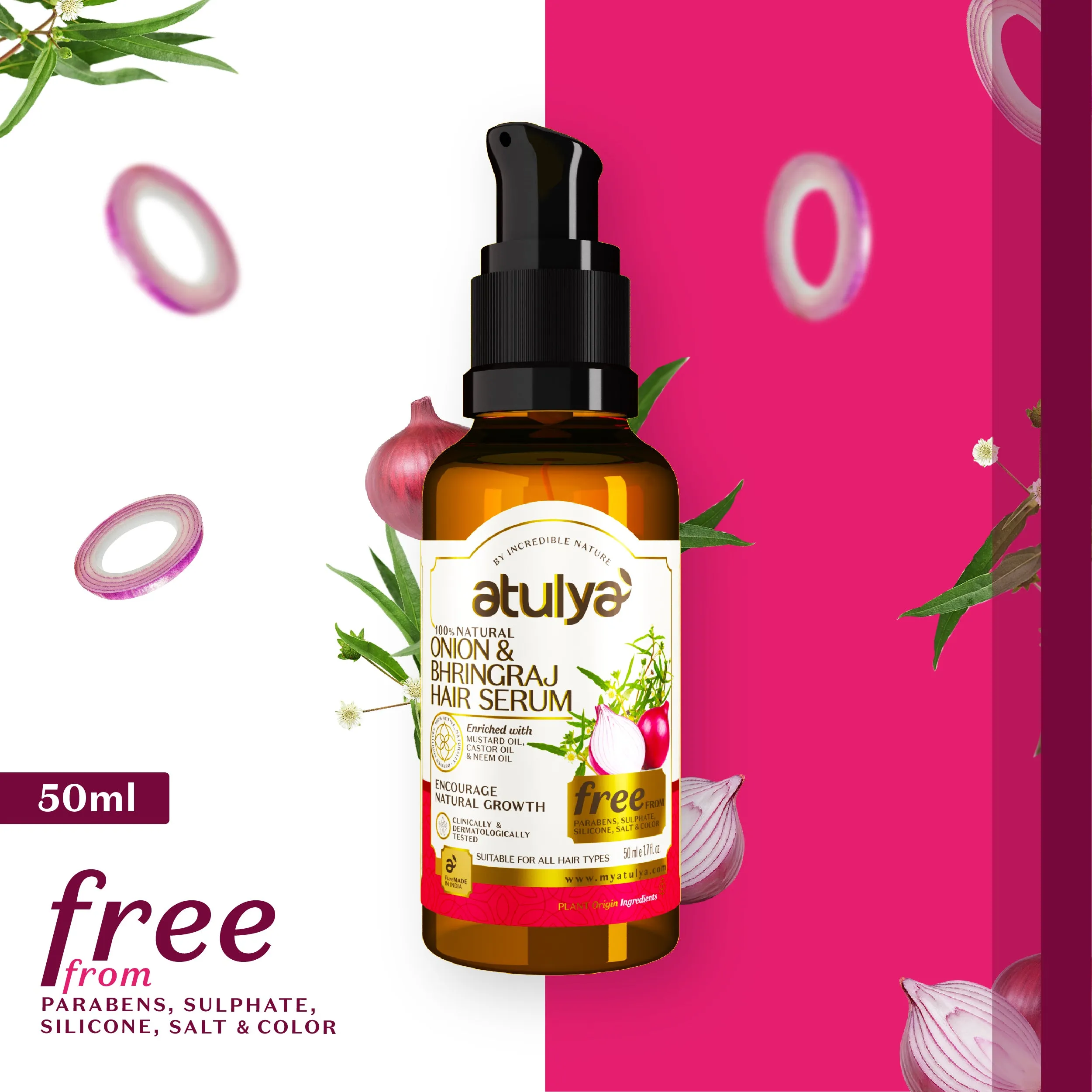 atulya Onion & Bhringraj Hair Serum - 50ml (Buy 7 Products & Get Rs.700 Off)
