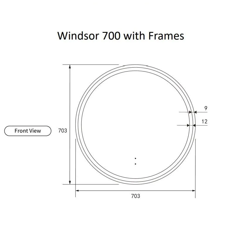 Aulic | Windsor 700 Touchless Round LED Mirror with Matte White Frame