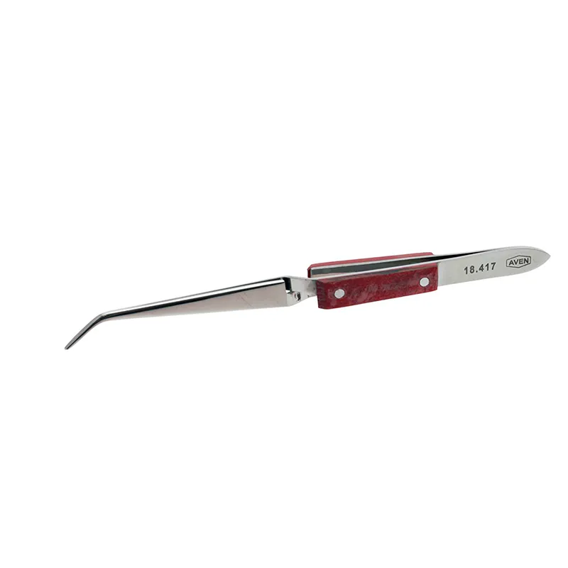 Aven 18417 Curved Fiber Grip Tweezers