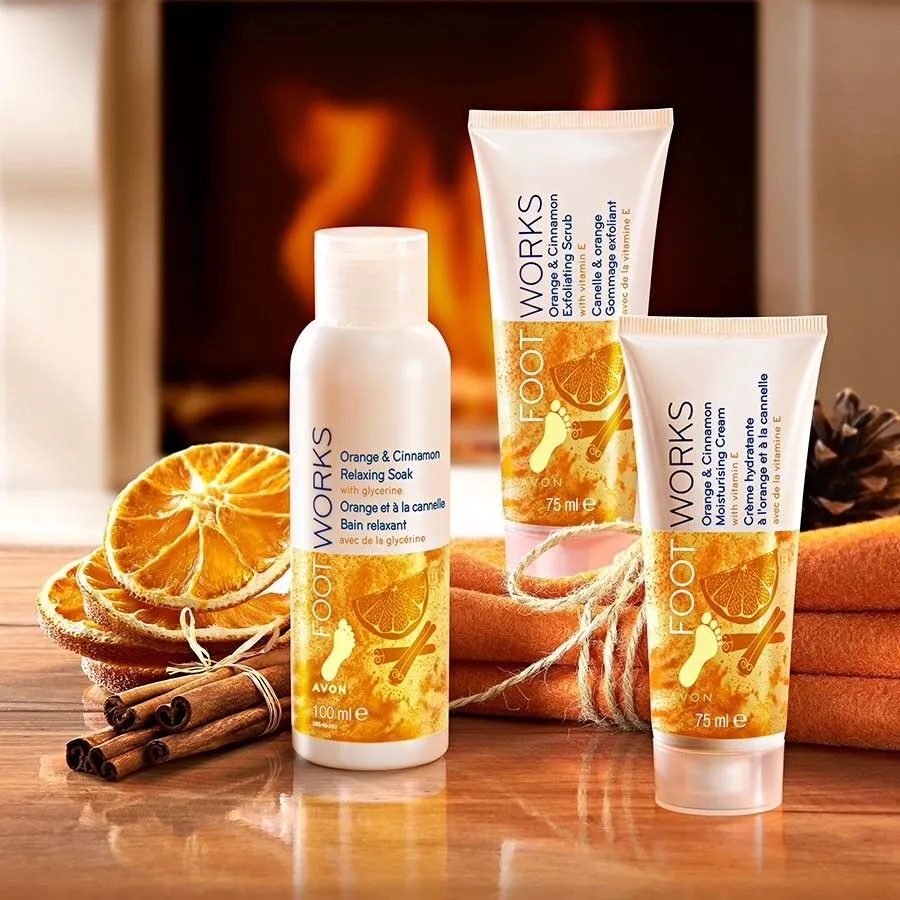 Avon Foot Works Orange & Cinnamon Moisturising Cream - 75ml