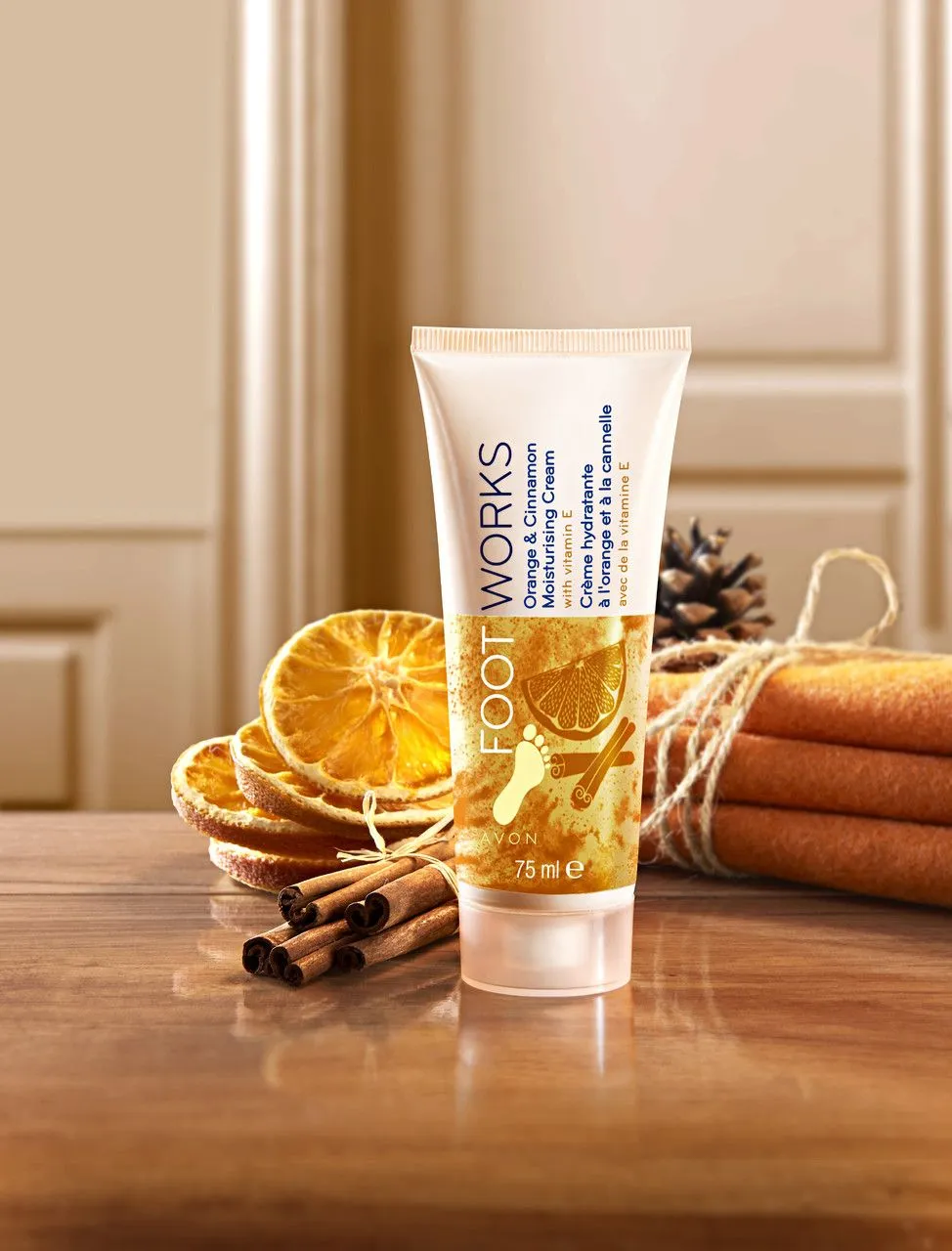 Avon Foot Works Orange & Cinnamon Moisturising Cream - 75ml